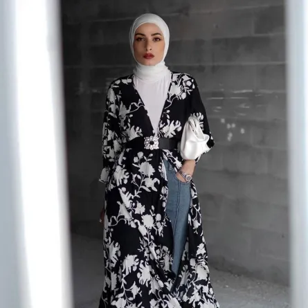 أفكار ارتداء الكيمونو بشكل عصري للمحجبات