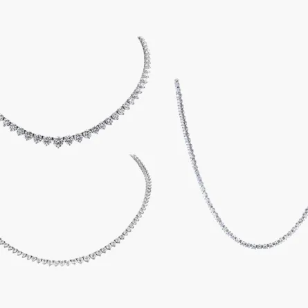 عقود التنس المُرصّعة بالألماس وطرق تنسيقها مع فساتين السهرة صيف 2021