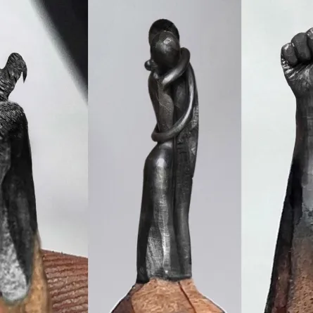 فنان جزائري ينحت تماثيله المذهلة على رؤوس أعواد الثقاب وأحمر الشفاه وحبوب الأرز