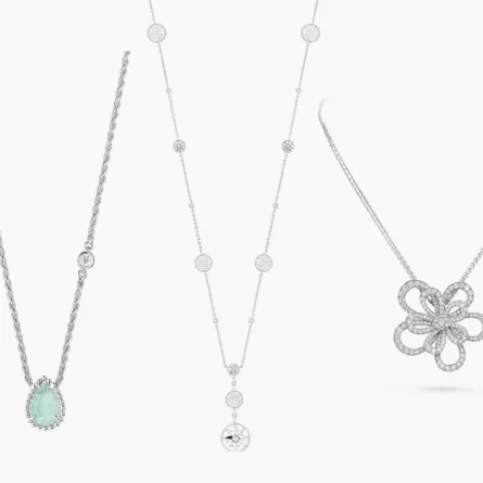 سلاسل ذهب أبيض راقية تناسب العبايات في عيد الأضحى