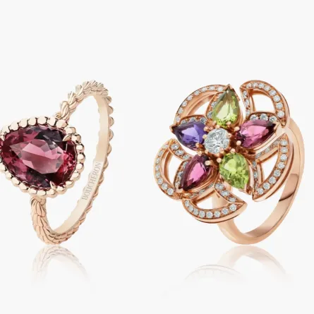 خواتم فاخرة مُرصّعة بالأحجار الملونة ترافق العروس في شهر العسل