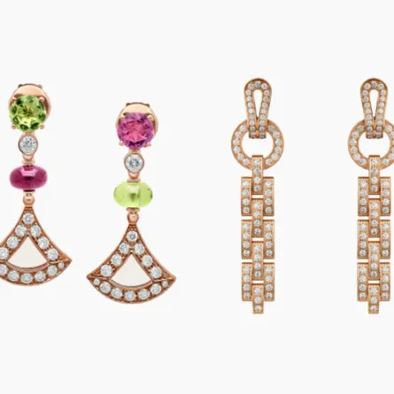 تصاميم عصرية لأقراط من الذهب الوردي