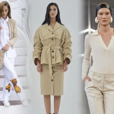 إطلالات منوّعة باللون البيج الفاتح