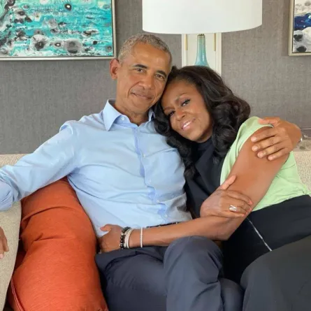 باراك أوباما وزوجته 