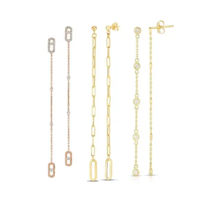 أقراط طويلة تصل إلى مستوى الكتف