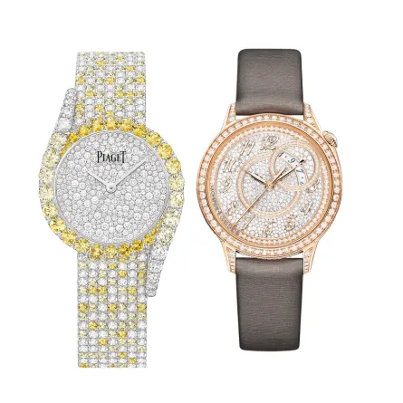 موديلات ساعات يد الماس مزينة بترصيع البافيه  