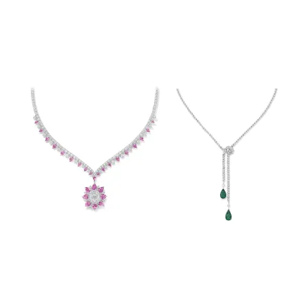 قلادات مرصعة بالألماس والأحجار الكريمة لإطلالة فخمة لعروس 2022