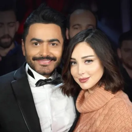 تامر حسني وبسمة بوسيل - الصورة من حساب بسمة بوسيل في إنستغرام