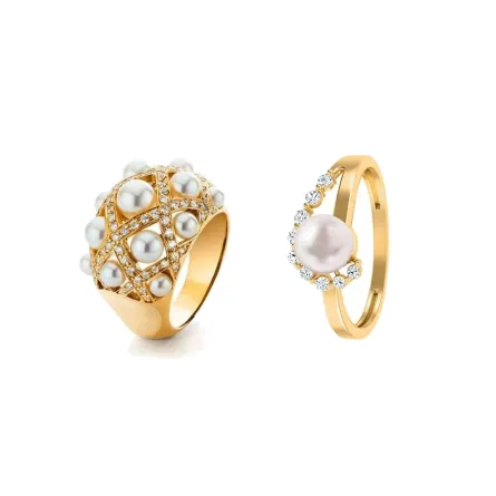 موديلات خواتم ذهب ولؤلؤ لإطلالة جذابة