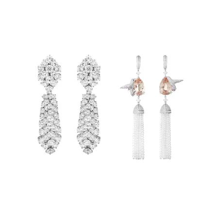 أقراط كبيرة مرصعة بالألماس لإطلالة فخمة لعروس 2022