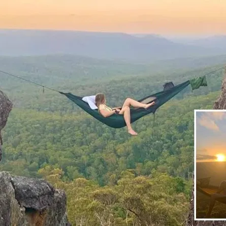 ينامان على "أرجوحة " بين الجبال على ارتفاع 21 مترًا