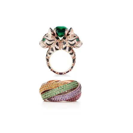 خواتم مرصعة بالألماس البُني