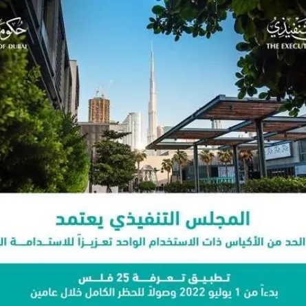 دبي تعتمد سياسة الحد من الأكياس البلاستيكية ذات الاستخدام الواحد. الصورة من المكتب الإعلامي لحكومة دبي