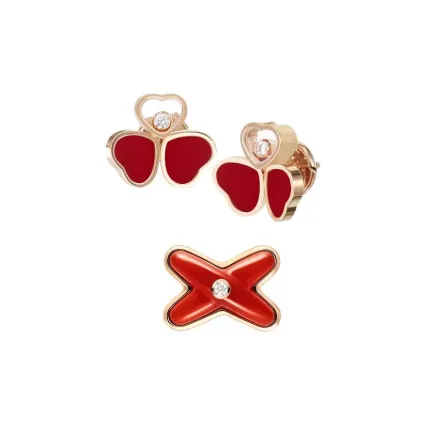 أقراط ذهبية مزينة بأحجار الكارنيليان بتصاميم فريدة