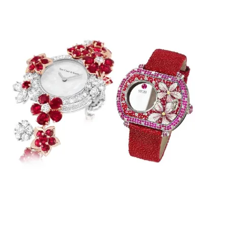 ساعات يد مرصعة بحجر الروبي لإطلالات فبراير