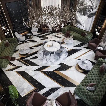 الرخام الكلكتا... يطبع المساحات الداخلية بالفخامة