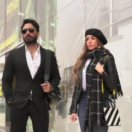 تامر حسني وهنا الزاهد في كواليس فيلم بحبك - الصورة من حساب تامر على انستغرام