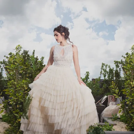 فستان سهرة متعدد الطبقات من كريستوف جوليمار Christophe Guillarme