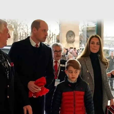 كيت ميدلتون والأمير ويليام مع ابنهما الأمير جورج في استاد تويكنهام- الصورة من حساب Europe Royals على إنستغرام