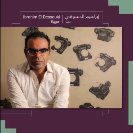 مشاركة إبراهيم الدسوقي في بينالي الدرعية - الصورة من حساب بينالي الدرعية على تويتر