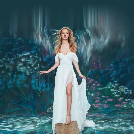 فستان زفاف بفتحة جانبية من اينيس دي سانتو Ines Di Santo  