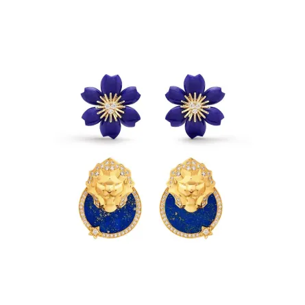 موديلات أقراط مرصعة باللازورد لإطلالة جذابة في 2022