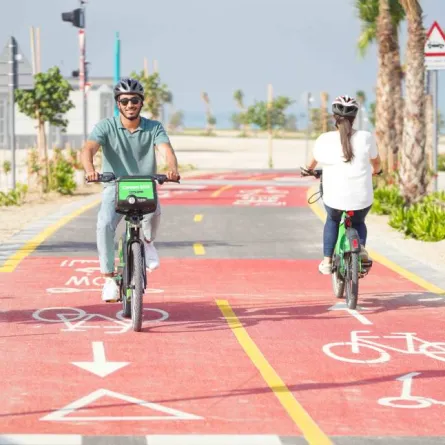 إطلاق المرحلة الثانية من خدمة تأجير الدراجات الهوائية. الصورة من الحساب الرسمي لهيئة الطرق والمواصلات على تويتر