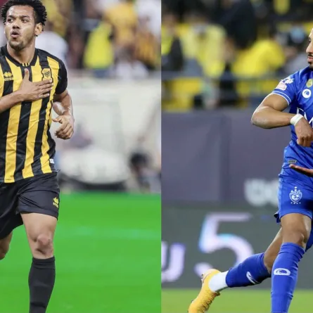 صورة لاعب الهلال ولاعب الاتحاد