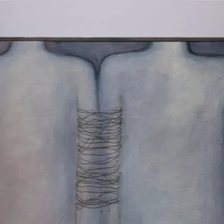 أيمن ديدبان يستعرض أعماله في معرض بينالي الدرعية - الصورة من حساب بينالي الدرعية على تويتر