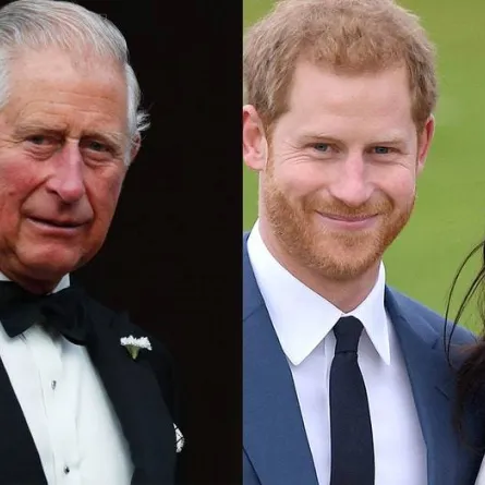 ميغان ماركل والأمير هاري مع الأمير تشارلز - الصورة من موقع Fox News