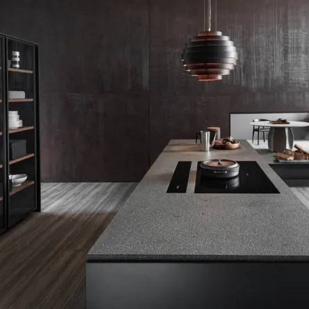 ديكور من السيراميك الداكن في المطبخ  