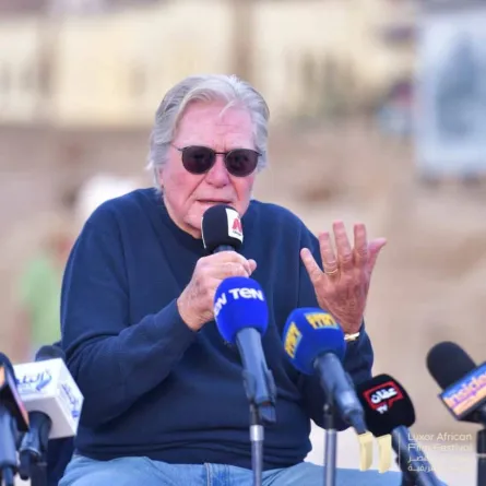 حسين فهمي من المؤتمر الصحفي - صورة من المركز الإعلامي لمهرجان الأقصر