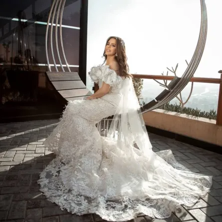 دنيا عبد العزيز من حفل عقد قرانها - الصورة من حسابها على انستغرام