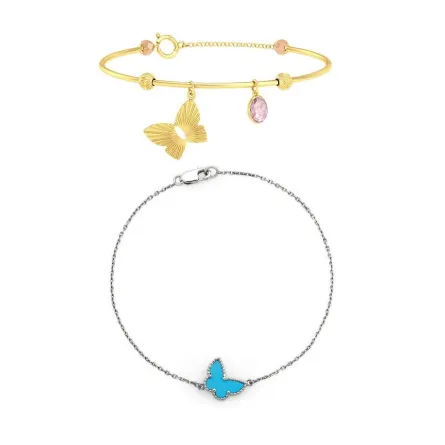 موديلات أساور ذهب على شكل فراشة