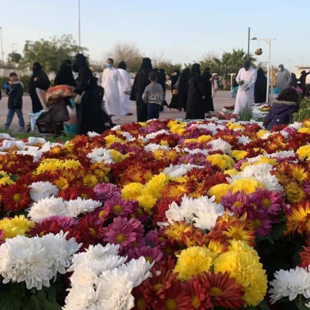 انطلاق معرض الزهور في مدينة الجبيل الصناعية - الصورة من حساب الهيئة الملكية بالجبيل على تويتر