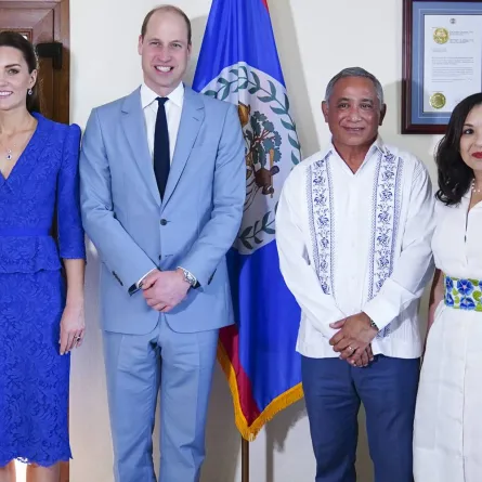 كيت ميدلتون والأمير ويليام م واستقبال رئيس وزراء بليز لهما- الصورة من موقع People