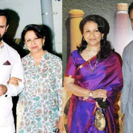 شارميلا طاغور وابنها النجم سيف علي خان- الصورة من موقع Bollywood Shadis