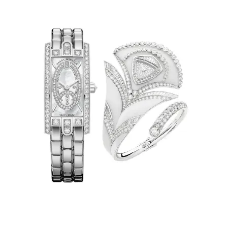 موديلات ساعات ذهب أبيض وألماس 2022