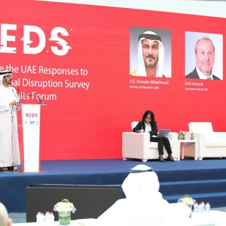 ملتقى إعلان نتائج دولة الإمارات في دراسة ريدز الدولية. الصورة من "وام"