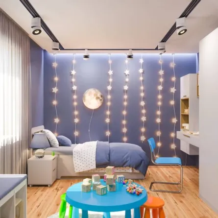 أضواء في غرفة نوم الطفل، استقبالًا لشهر رمضان المبارك