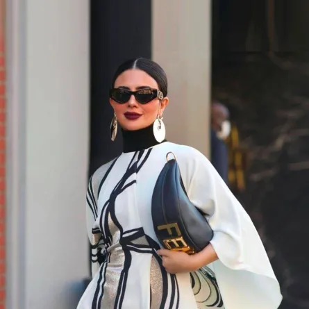 ديما الأسدي بفستان باللون الأبيض   