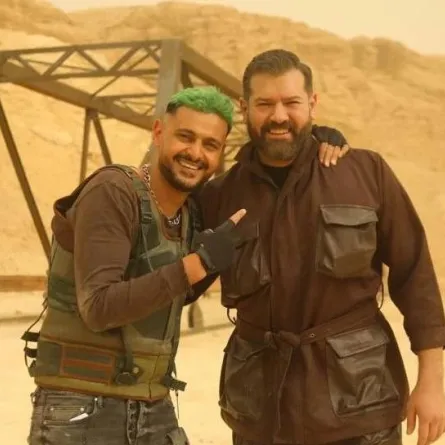 عمرو يوسف ورامز جلال في كواليس " رامز موفي ستار" - صورة من صفحة الفنان رامز جلال على موقع " انستغرام"