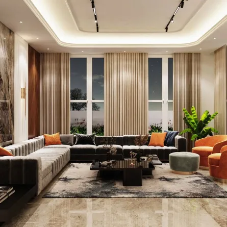 البرتقالي في الديكورات العصرية