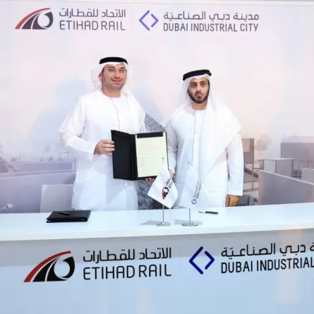 الاتحاد للقطارات تعلن عن محطة الشحن في مدينة دبي الصناعية - الصورة من وام