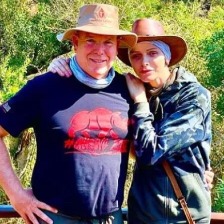 الأمير ألبرت وزوجته - الصورة من حساب الأميرة شارلين على انستغرام