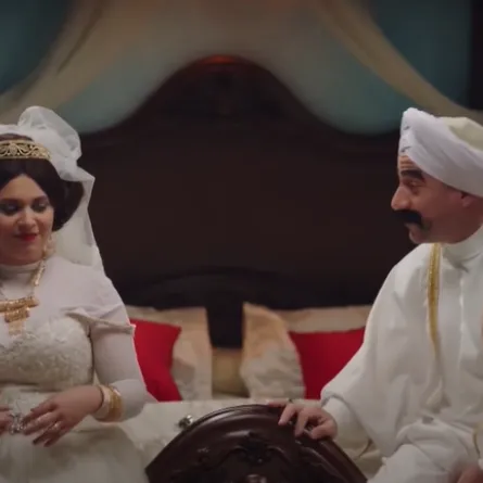 رحمة أحمد وأحمد مكي في مشهد من مسلسل الكبير أوي 6 - الصورة من حساب قناة أون على يوتيوب