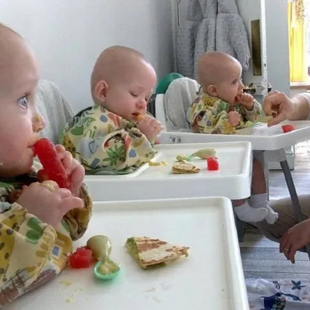 التوائم الثلاثة ووالدهم