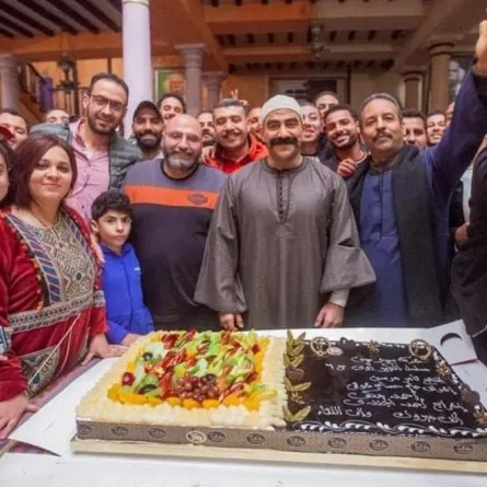 رحمة أحمد ومكي وأبطال الكبير أوي 6 - الصورة من حساب مكي على فيسبوك