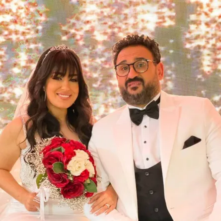 أكرم حسني وآيتن عامر من مسلسل مكتوب عليا - الصورة من حساب آيتن عامر على الفيس بوك