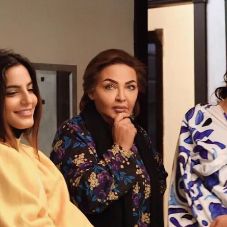 صورة من كواليس مسلسل " أمينة حاف2" - من صفحة الفنانة إلهام الفضالة 